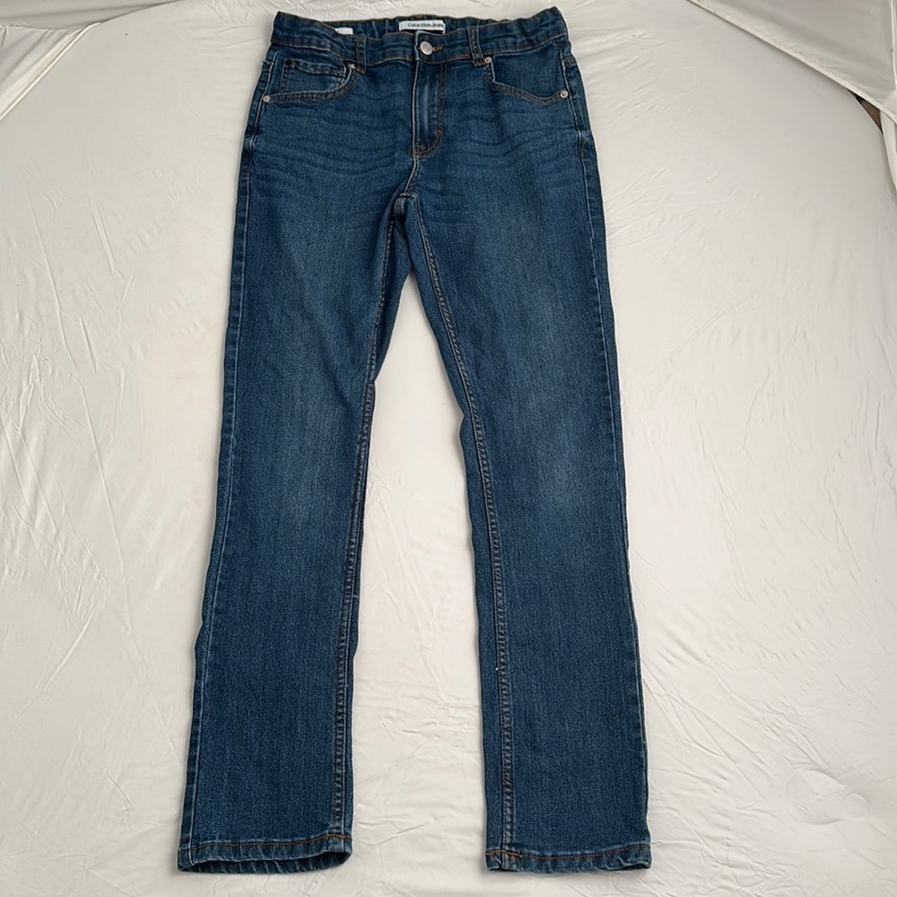 Calvin Klein medium wash adjustable waist skinny blue jeans